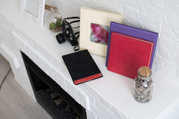 the bible is on the mantel