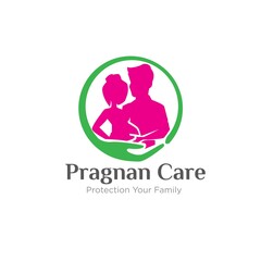 pregnant care logo designs simple modern protect the family