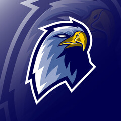 Head eagle mascot logo e-sport design
