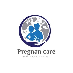 pregnant care world organization logo designs simple modern