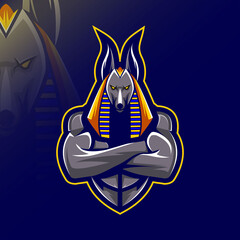 Anubis mascot logo e-sport design