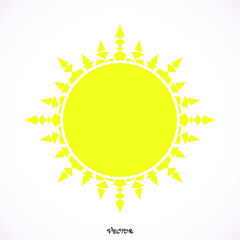 Sun icon, Isolated on white background