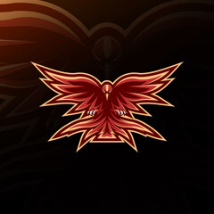 Phoenix mascot logo e-sport design