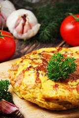 A national dish of Spanish cuisine - tortilla