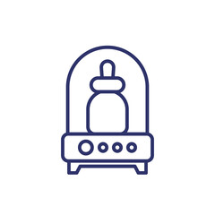 Baby bottle sterilizer line icon