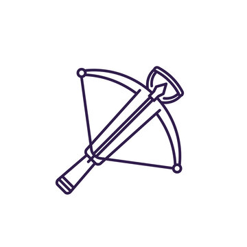 recommend clip art: crossbow, arbalest line icon on white