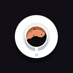 Coffee cup. Vector illustration in minimalistic style. Concept for banner, poster, card, design.