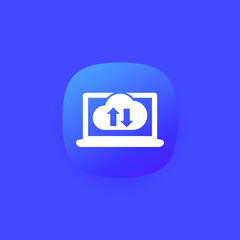 sync with cloud, synchronization icon for apps and web