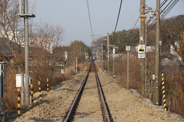 日本の岡山県西大寺の線路