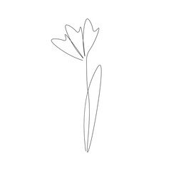 Spring flower silhouette, vector illustration