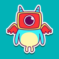 cute doodle monster designs for coloring, backgrounds, stickers, logos, symbol, icons and more

