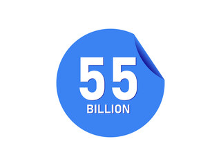 55 Billion texts on the blue sticker
