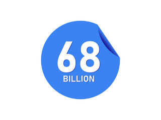 68 Billion texts on the blue sticker