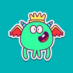 cute doodle monster designs for coloring, backgrounds, stickers, logos, symbol, icons and more
