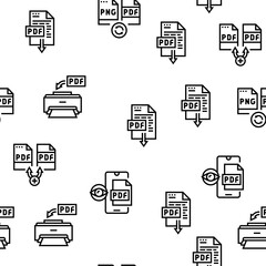 Pdf Electronic File Vector Seamless Pattern Thin Line Illustration