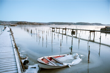 Fototapeta premium winter, boat
