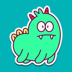 cute doodle monster designs for coloring, backgrounds, stickers, logos, symbol, icons and more