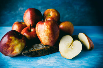 apples on dark background