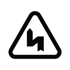 The road sign is black. Road traffic rules vector icons