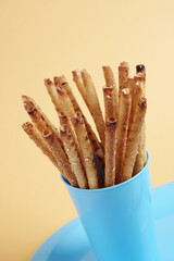 Straws with sesame seeds