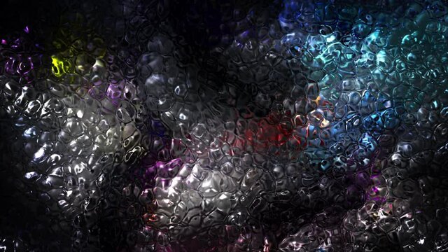Flutter Bubbles Texture of Blisters Boils Foams and Shimmers with Color Blobs. Animated Fluid Art Mixture of Spume. Liquid Transparent Lather Effervescence Motion with Vivid Pigment Spots.