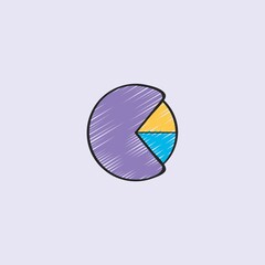Vector illustration of flat diagram icon in blue, red, green, yellow and purple color