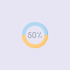 Vector illustration of flat diagram icon in blue, red, green, yellow and purple color