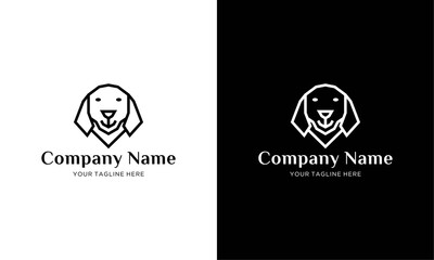 Dog head icon. Flat style. Cartoon dog face. Vector illustration isolated on white. Silhouette simple. Animal Logotype concept. Logo design template