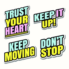 Modern typography stickers