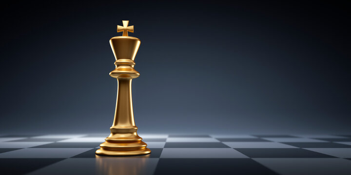 Golden chess king - Business leader concept - Strategy planning and competition