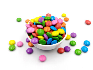 colorful chocolate candies isolated