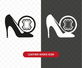 Vector image. Icon of high-heeled shoes made of leather.