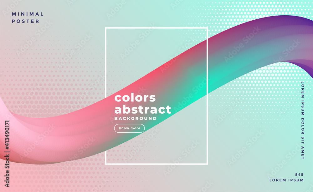 Poster 3d colorful fluid wave motion background design