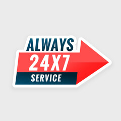 24 hours always service everyday background with arrow