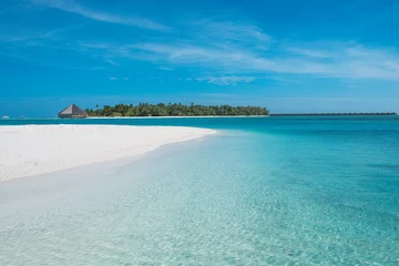 Foto op Canvas turquoise water and white sand beach on the island of dhiffushi, maldives.  © jordi