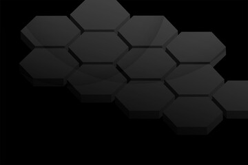 black dark background with hexagonal shapes