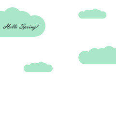 Hello spring card, vector illustration