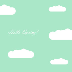 Hello spring card, vector illustration