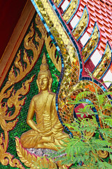 thailand travel religious temple background golden figure colourful