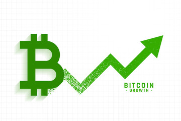 bitcoin upward growth rise chart background