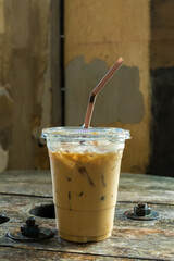 Iced latte in glass