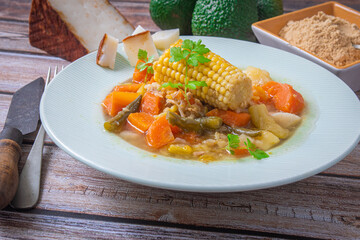 Vegetable stew on plate