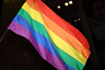 rainbow flag in the wind