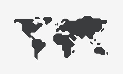 World Map Simple Minimal Flat Design Icon