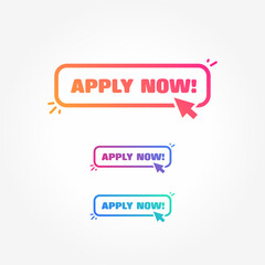 Apply Now Button with Cursor Label Set