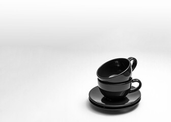 coffee cups and saucers 3/4 view