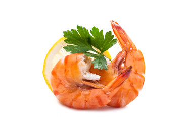 boiled shrimp isolated