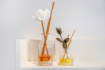 a diffuser on a shelf