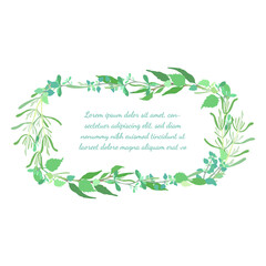 Vintage Frame with the Five Culinary Herbals