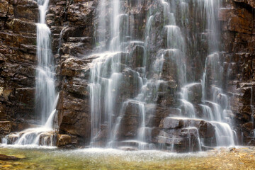 Waterfall cascade outdoors off the grid.
